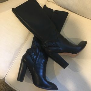Elizabeth and James black leather boots