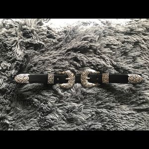 Black belt with double buckle