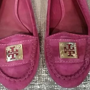 Barely work Tory Burch magenta driving loafers!