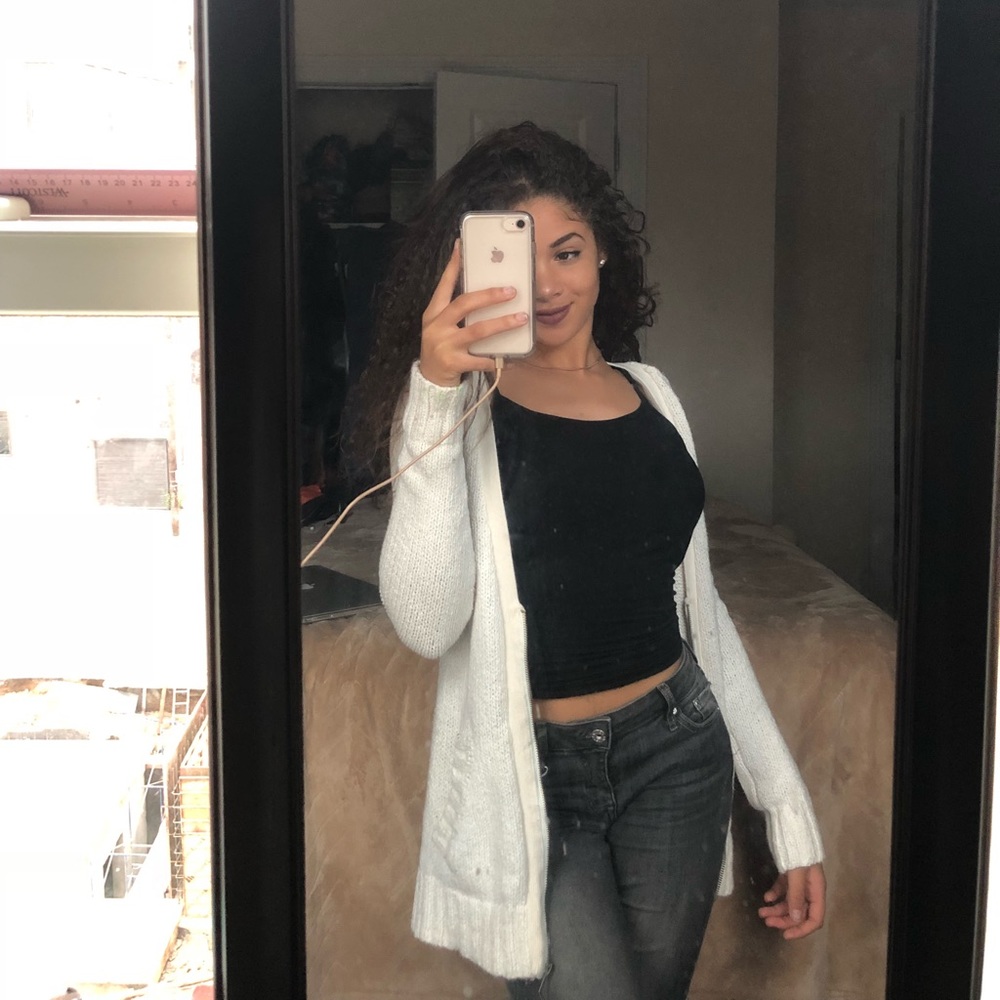 Aeropostale Half-Zip Ivory Cardigan