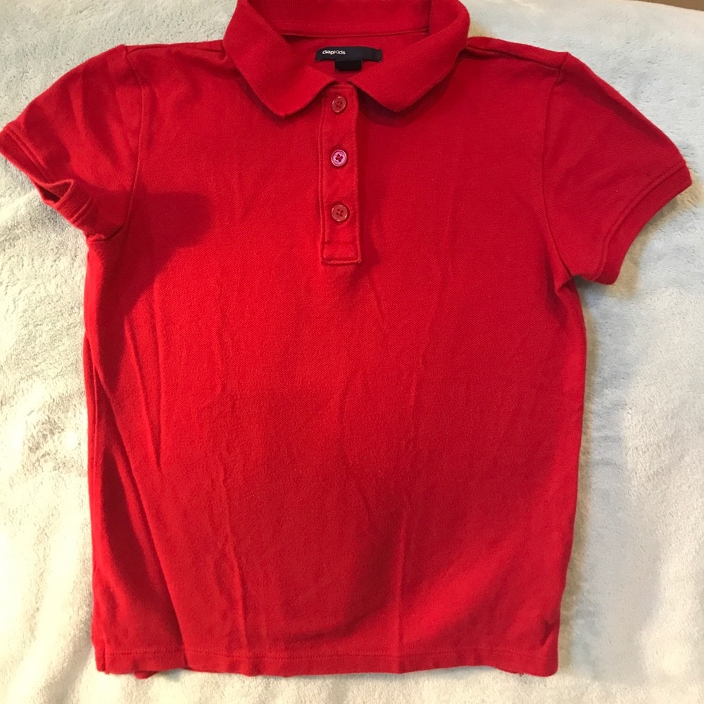 Boys red golf shirt