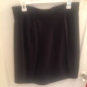 BCBG high-waisted midi black satin skirt, size 12