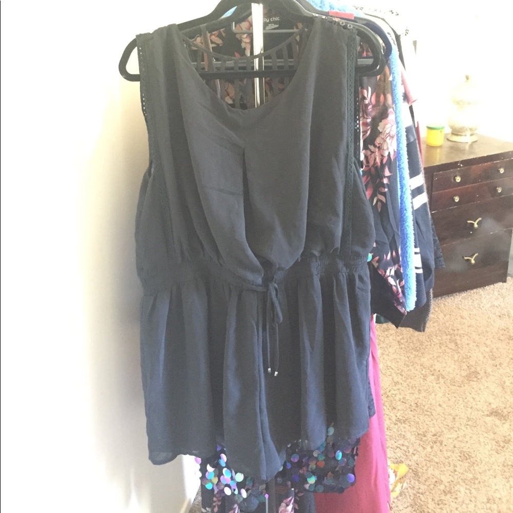 Black plus size romper