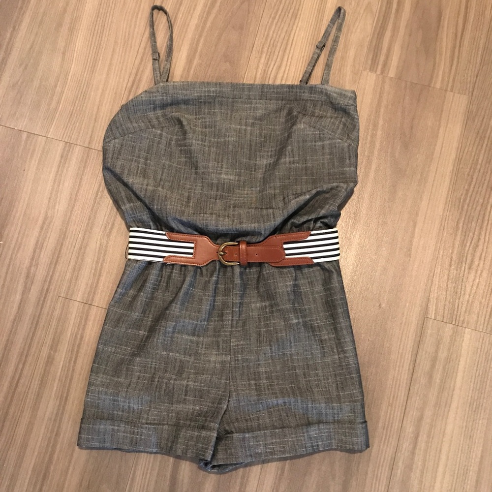 Jessica Simpson gray belted romper, so cute!