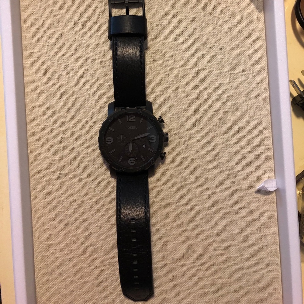Men’s all black Fossil watch