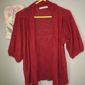 American rag red cardigan