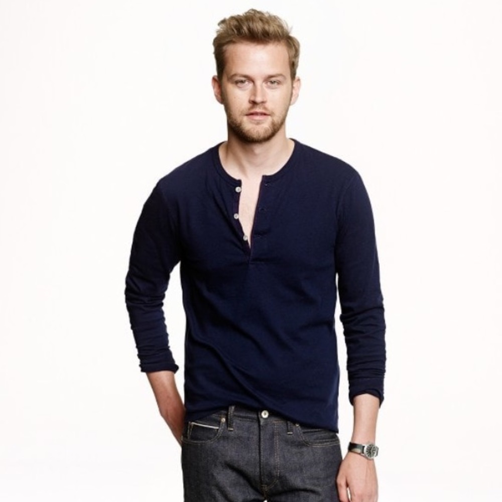J. Crew Slim Flagstone Henley in Navy
