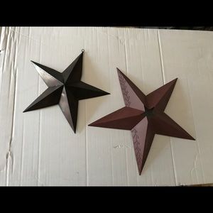 Set of two metal stars brown and red Set of two metal stars brown and red
