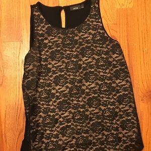 Apt 9 black top with lace overlay