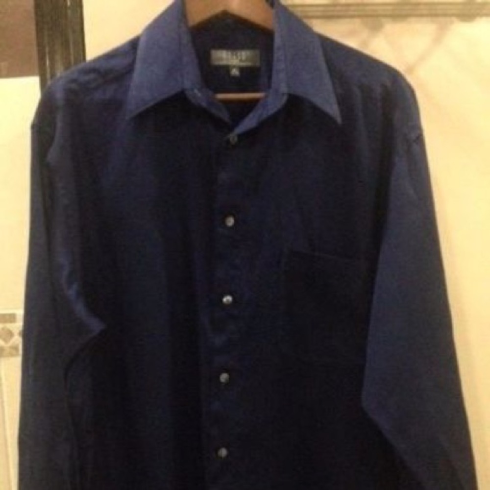Blue Crazy Horse Claiborne Co Shirt Sz 16 32/33