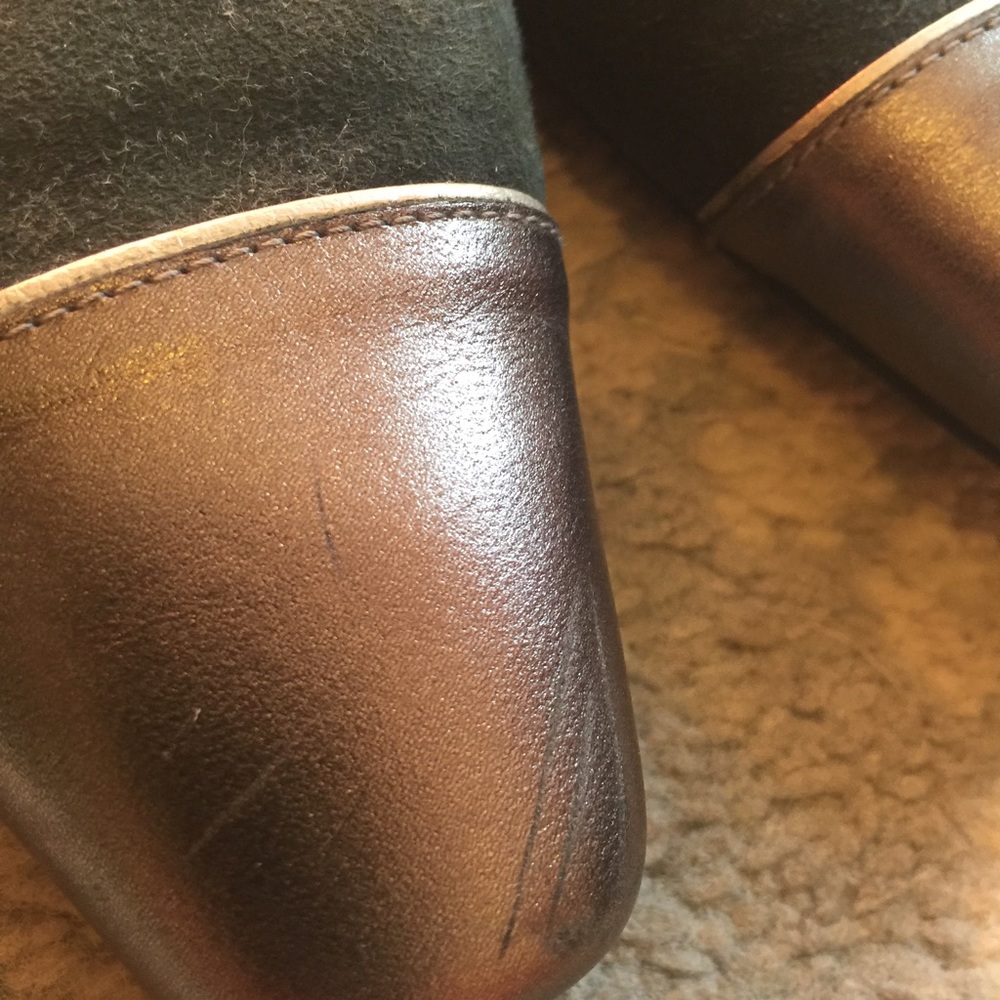 FS/NY Green Silver Cap Toe Heels Flats Shoes - Picture 2 of 8