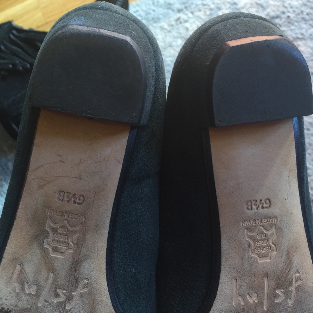 FS/NY Green Silver Cap Toe Heels Flats Shoes - Picture 6 of 8