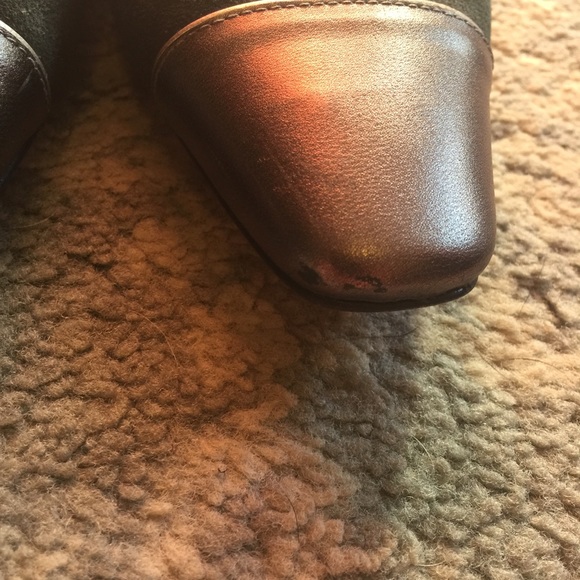 FS/NY Green Silver Cap Toe Heels Flats Shoes - Picture 3 of 8
