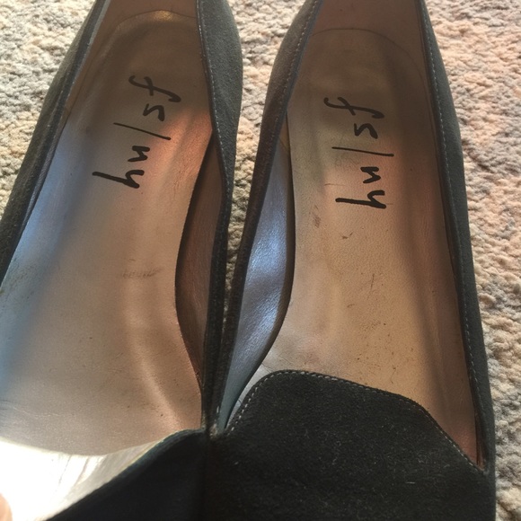 FS/NY Green Silver Cap Toe Heels Flats Shoes - Picture 7 of 8