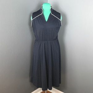 Vintage housewife dress blue and white polkadot Vintage housewife dress blue and white polkadot