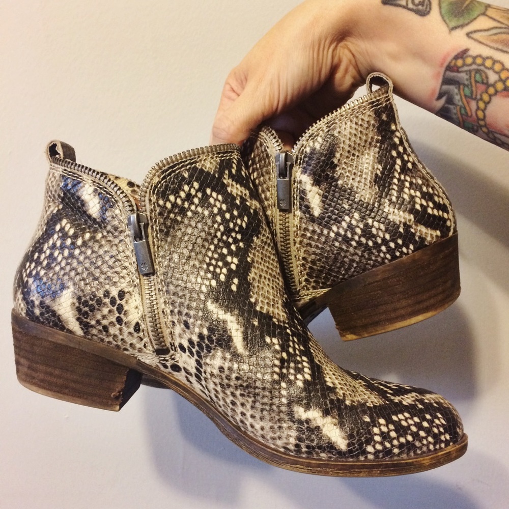 Lucky Brand Snakeskin Booties