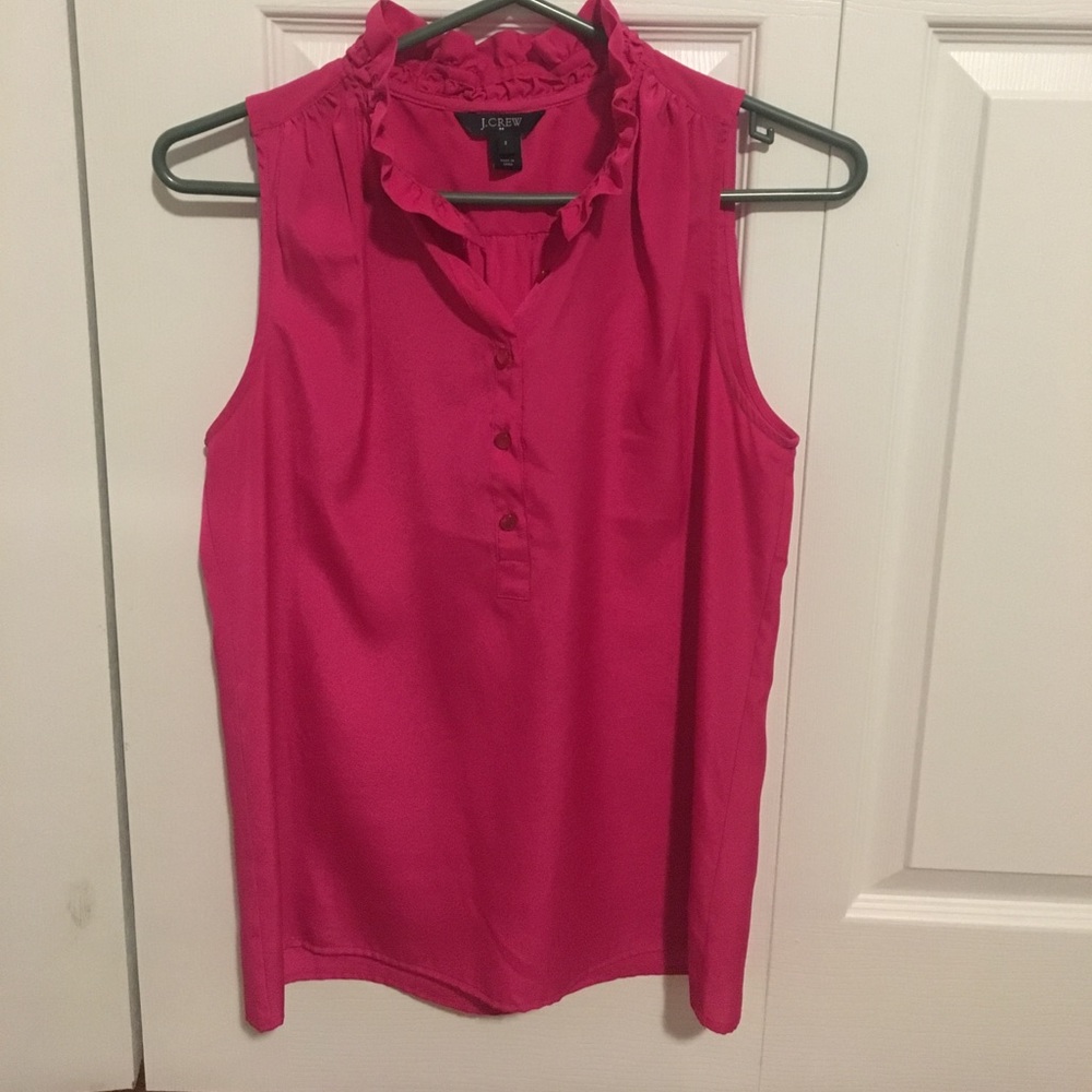 J. Crew sleeveless ruffle blouse, EUC
