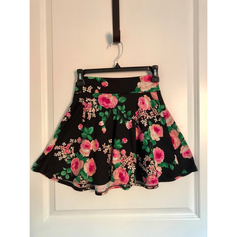 Floral Print Skater Skirt