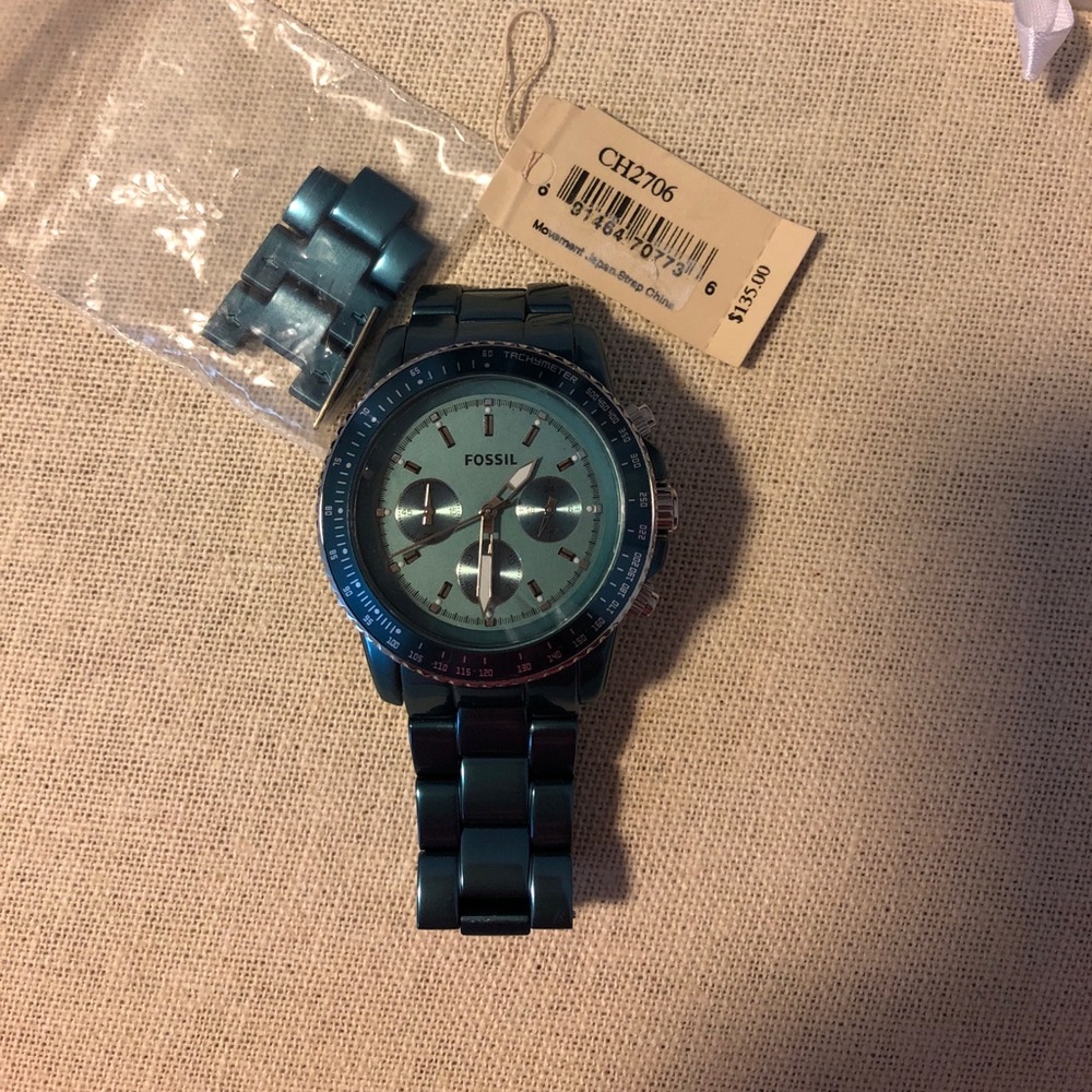 Teal fossil watch