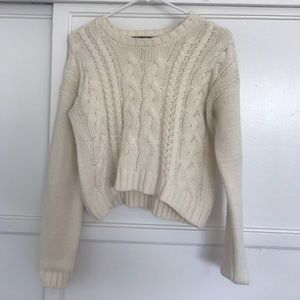 cream cropped knitted sweater
