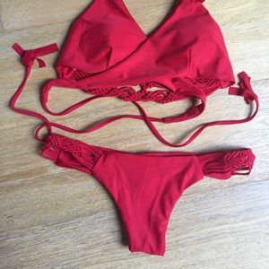 Red Brazilian bikini