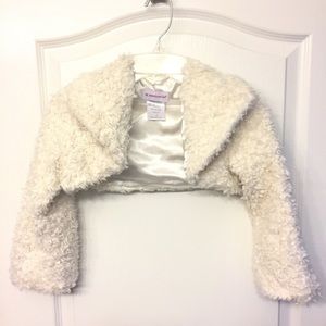 American Girl fuzzy fur shrug jacket