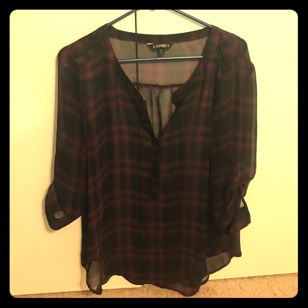 Express partial-button blouse!