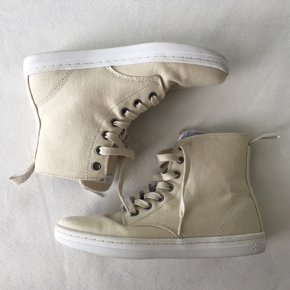 cream colored doc martens