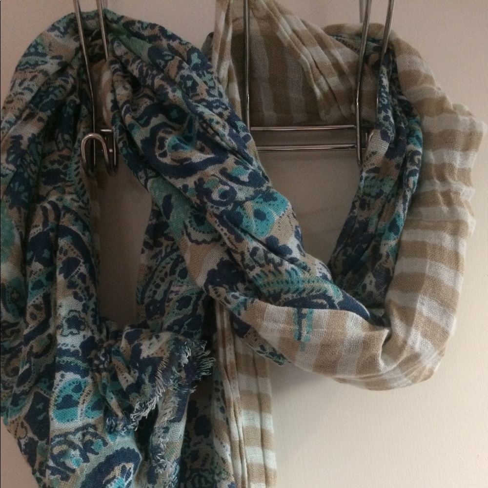 Paisley and stripe combo scarf