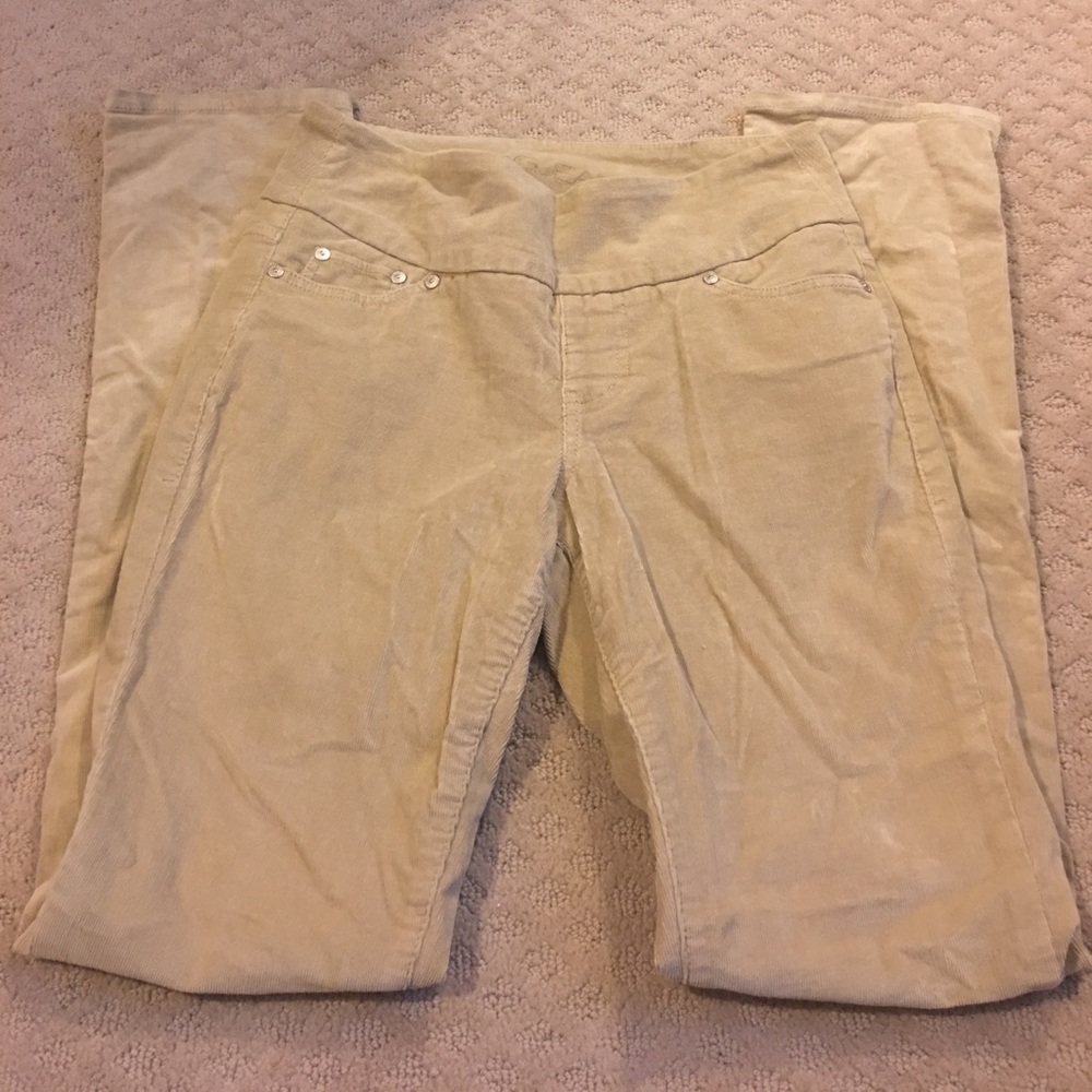 DONATED JAG tan corduroy high rise slim leg pants