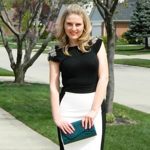 Alice + Olivia Blouse w/ Embellished Shoulders