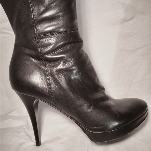 Concert Platform Knee High Boots – LAMODA US Black Leather platform -Supersexy! Over the knee!