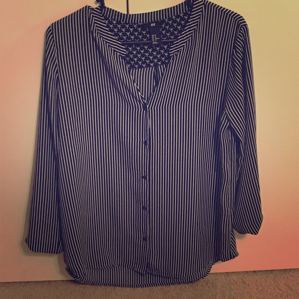 Blue stripes blouse