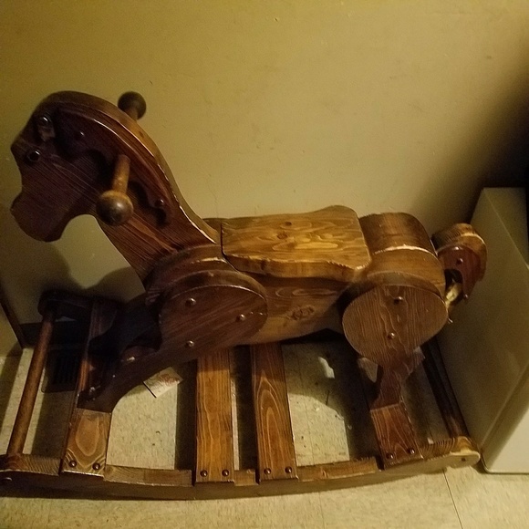 Kids wooden rocking horse