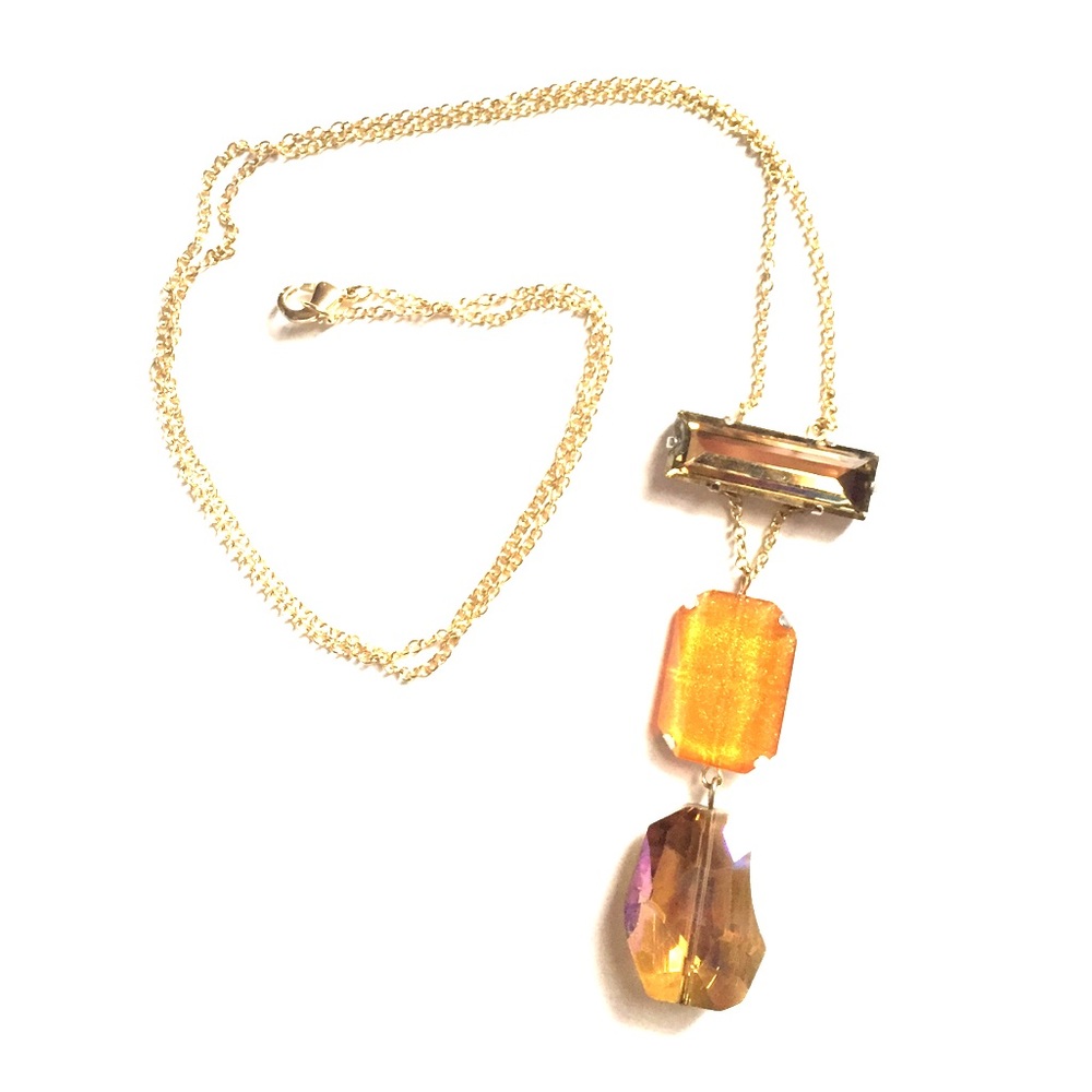 3 stone - Statement layering necklace