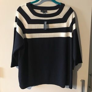 NWT The Limited Striped Navy and White Sweater XL