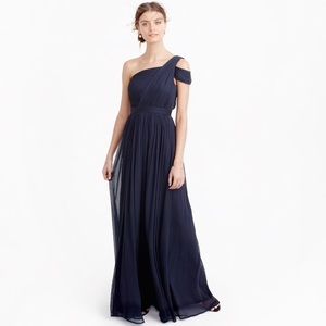 J. Crew Long Cara Dress Newport Navy