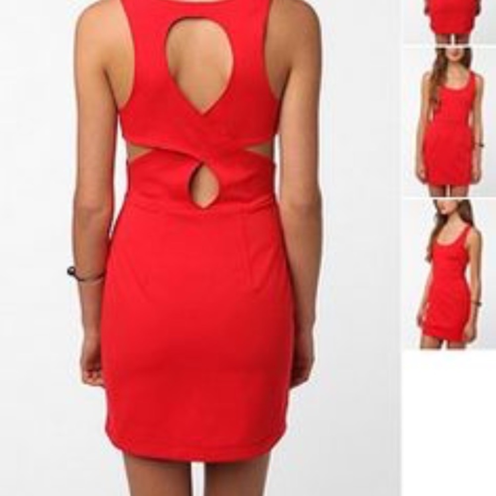 Silence & Noise orange bodycon dress XS