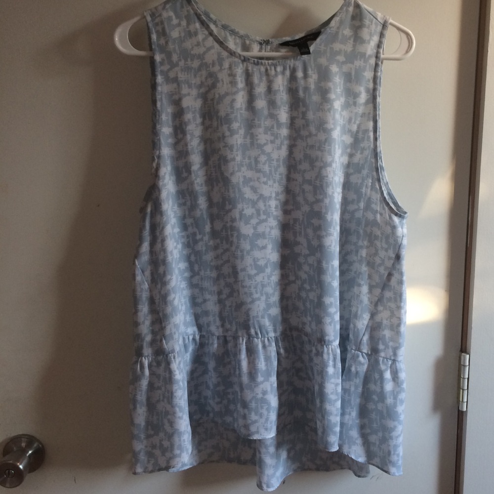 Light blue and white peplum top. Banana republic