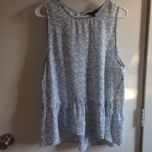Light blue and white peplum top. Banana republic