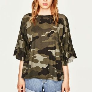 Zara camouflage print T-shirt Zara camouflage print T-shirt