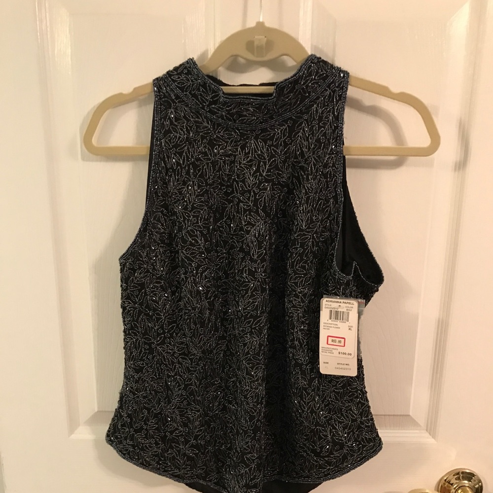 Black beaded top