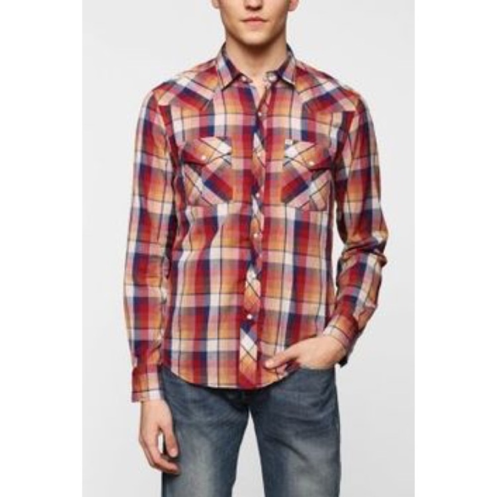 Salt Valley Salle Plaid Western Shirt