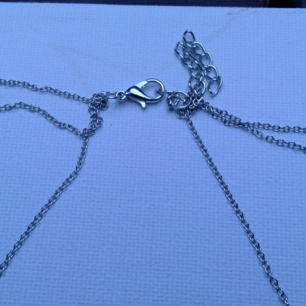 3 Layer Necklace with Pink Gem - Picture 4 of 4