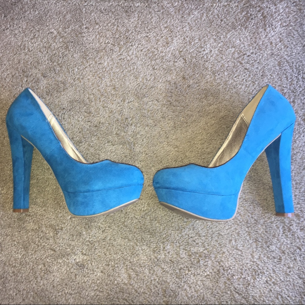Foreign Exchange Blue Platform Heels