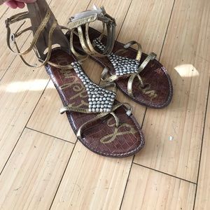 Sam Edelman gold gladiator sandals