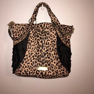 Leopard Ruffle Betsey Johnson tote
