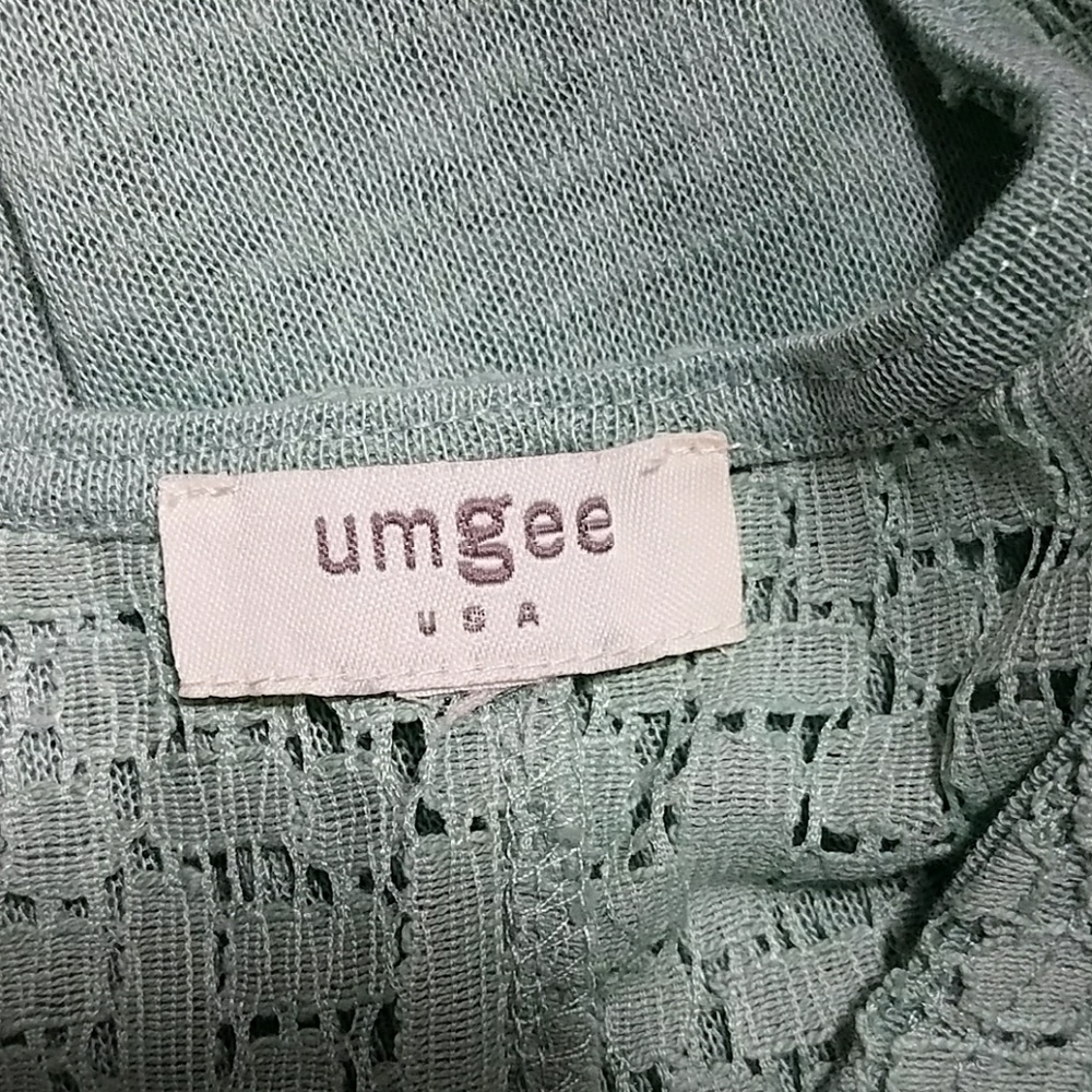 Umgee mint green sleeveless blouse with lace - Picture 7 of 8