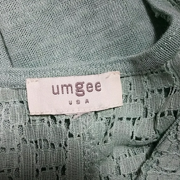 Umgee mint green sleeveless blouse with lace - Picture 7 of 8