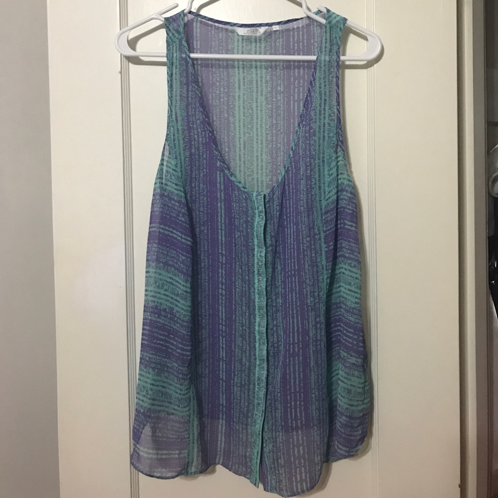 ZOA purple and turquoise tank